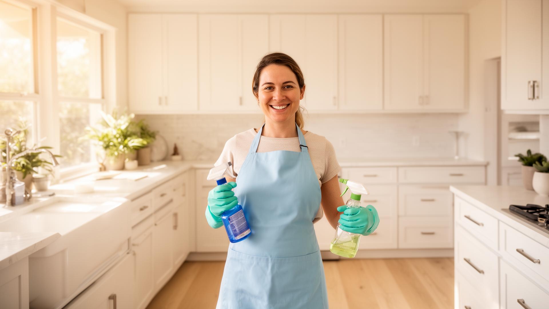Friendly MamaHearth cleaner in a bright Austin kitchen